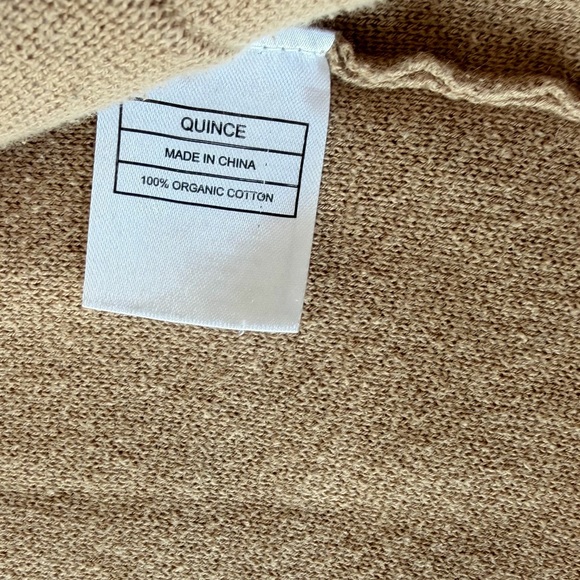Quince Women’s Tan Cotton Knit Open Front Sweater Blazer Small - Picture 4 of 7